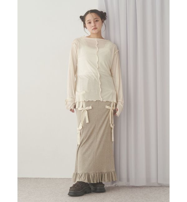 merry jenny「ribbon ribbonリブロングスカート」|スカート|
