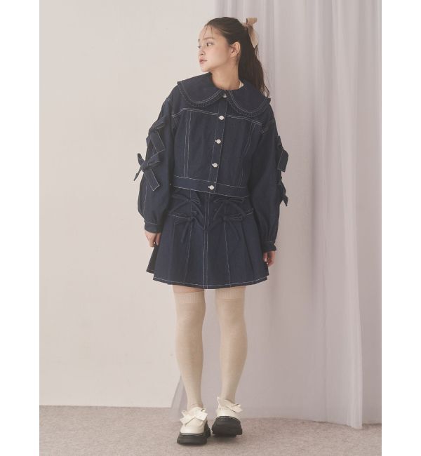 merry jenny「リボンリボンプリーツミニスカート」|スカート|