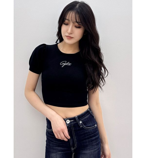 GYDA「Gydaパフスリーブニットトップス」|ニット・セーター|