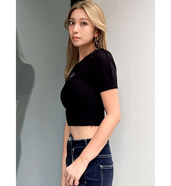 GYDA「Gydaパフスリーブニットトップス」|ニット・セーター|