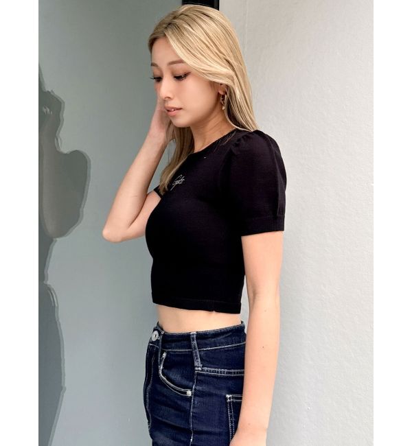 GYDA「Gydaパフスリーブニットトップス」|ニット・セーター|