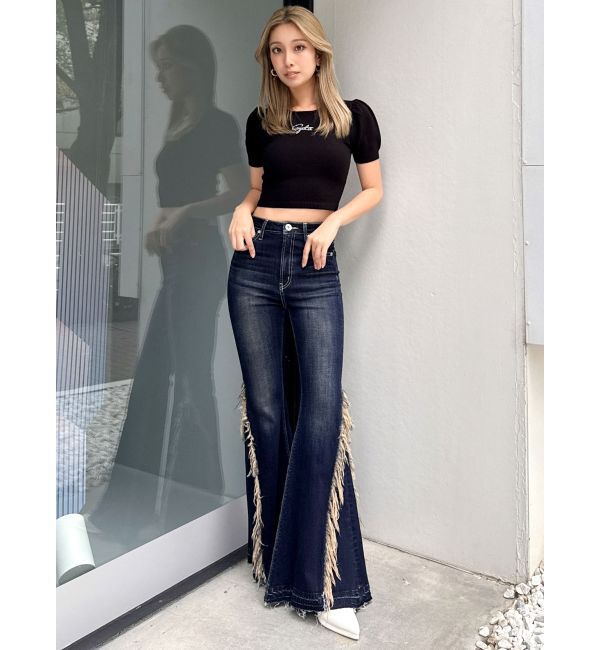 GYDA「Gydaパフスリーブニットトップス」|ニット・セーター|