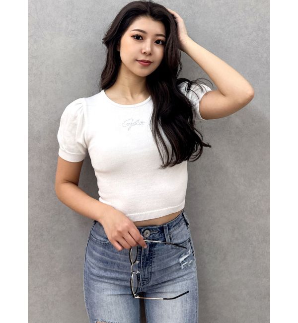 GYDA「Gydaパフスリーブニットトップス」|ニット・セーター|