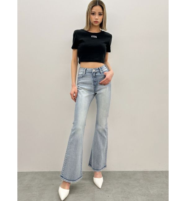 GYDA「BACK OPEN bijou heartトップス」|Tシャツ・カットソー|