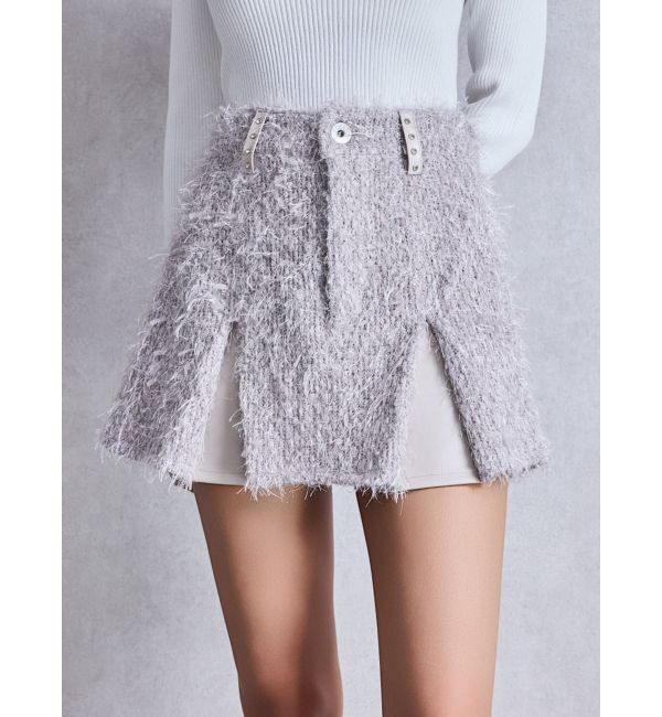 GYDA「ラメフリンジツイードスカートライクショートパンツ」|スカート|