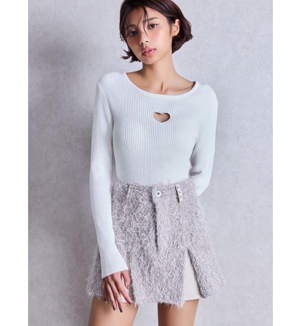 GYDA「ラメフリンジツイードスカートライクショートパンツ」|スカート|