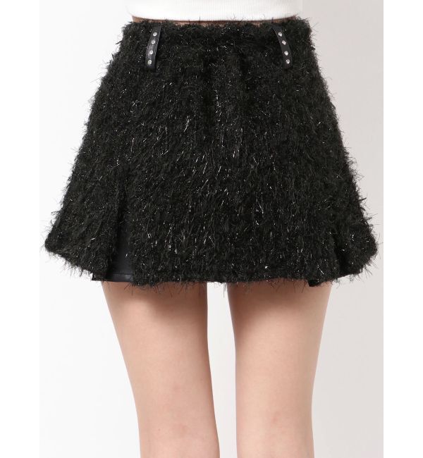 GYDA「ラメフリンジツイードスカートライクショートパンツ」|スカート|