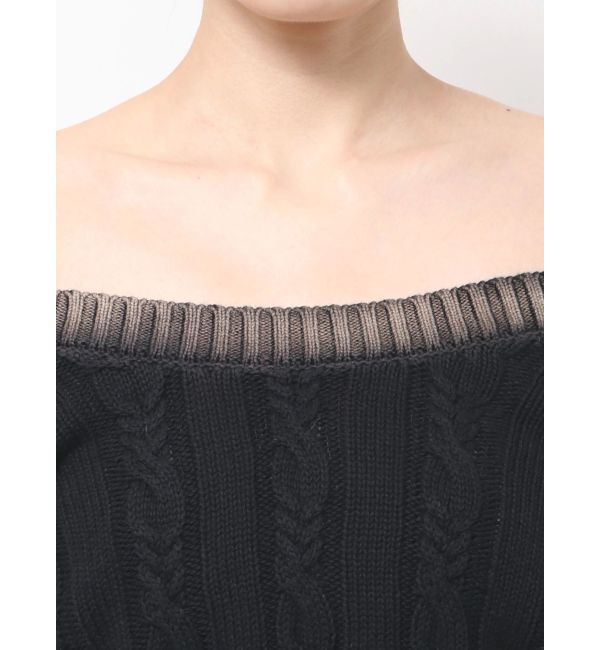 GYDA「オフショルブリーチニットトップス」|ニット・セーター|