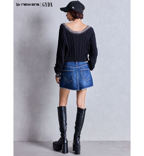 GYDA「オフショルブリーチニットトップス」|ニット・セーター|