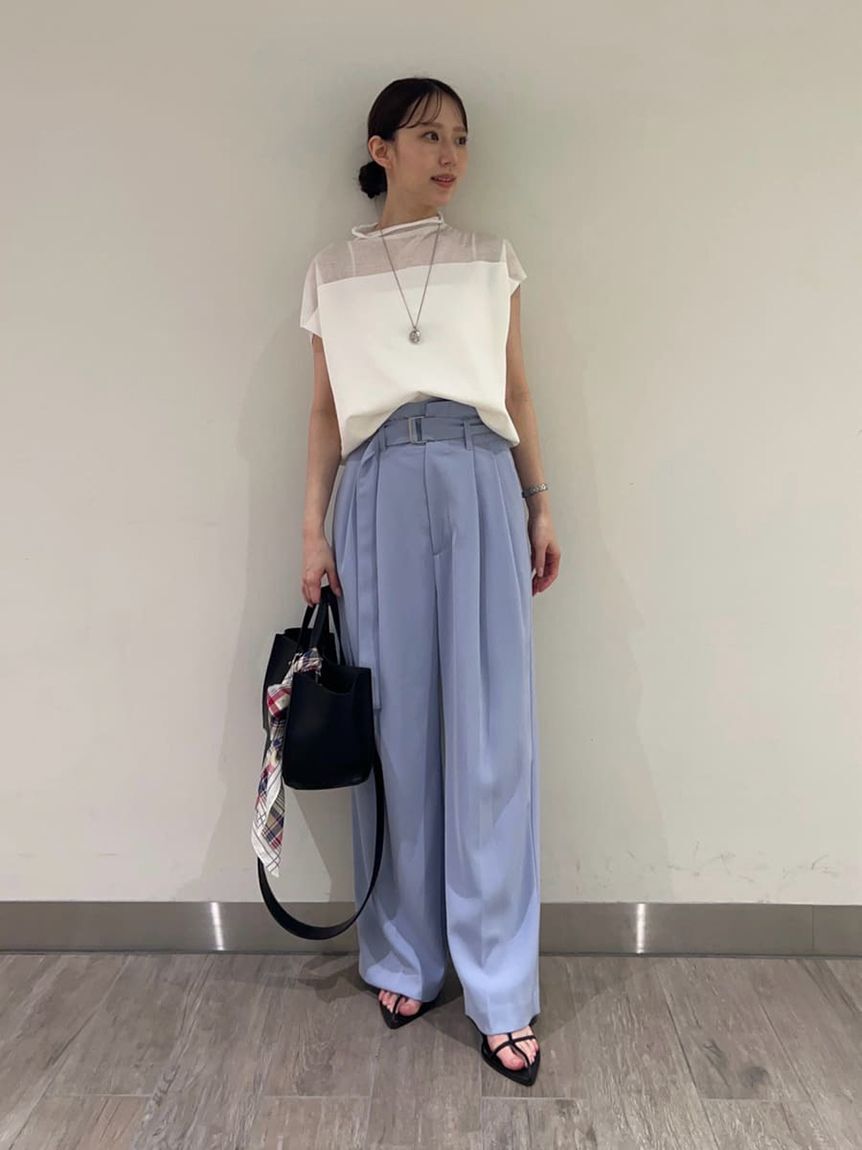 Mila Owen「ハイネックブラウジングシアーニット」|Tシャツ・カットソー|