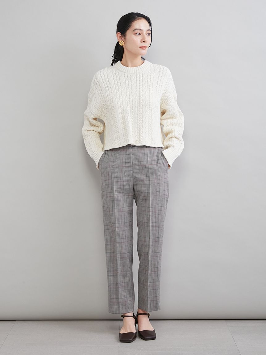 Mila Owen「ショートヘムケーブルニット」|ニット・セーター|