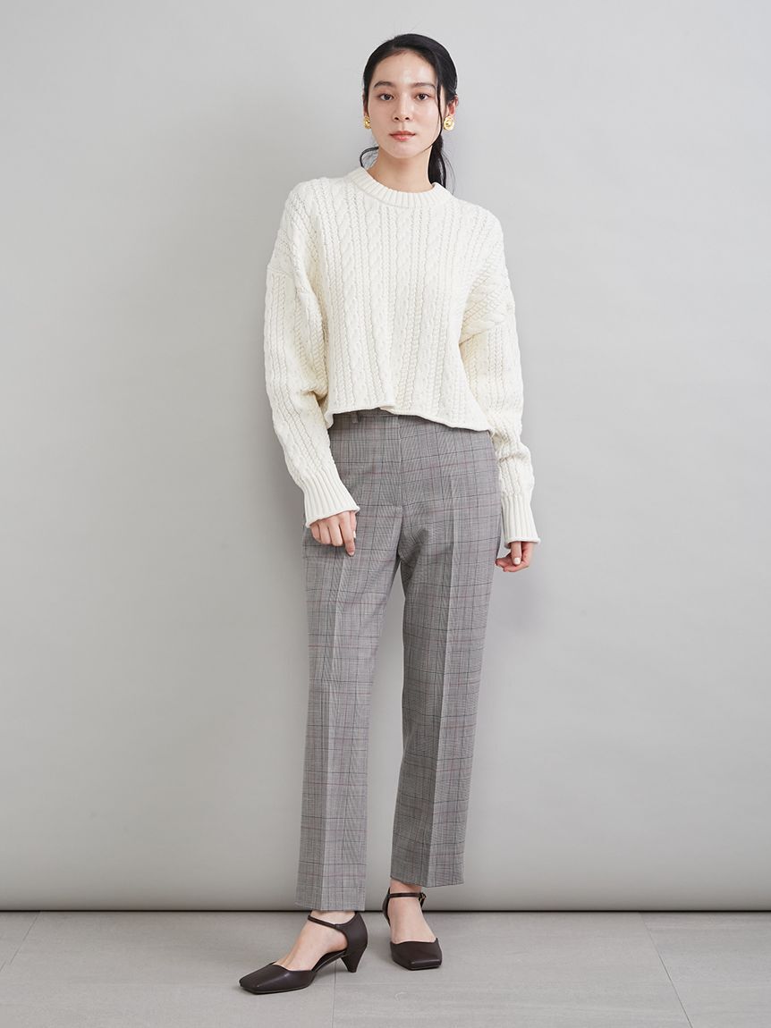 Mila Owen「ショートヘムケーブルニット」|ニット・セーター|