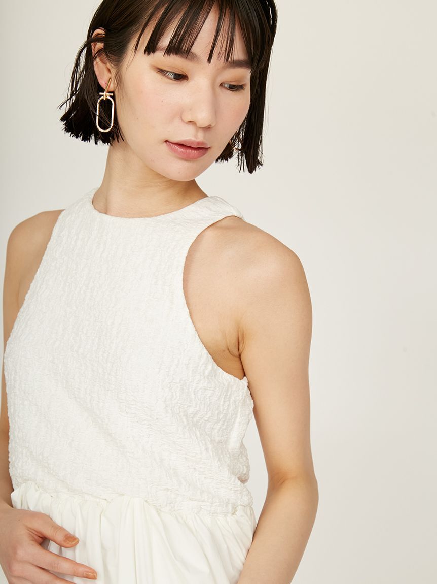 emmi atelier「膨れジャガードカットドッキングワンピース」|ワンピース|