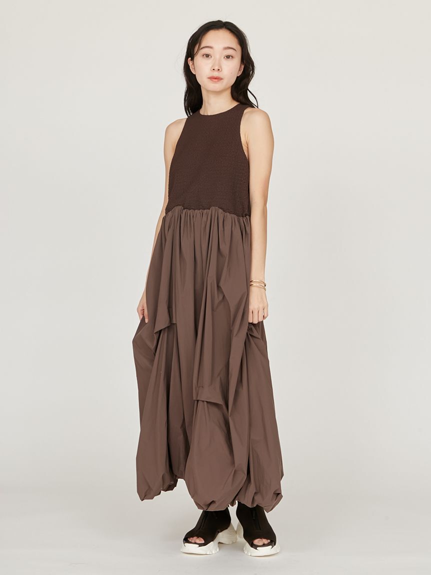 emmi atelier「膨れジャガードカットドッキングワンピース」|ワンピース|