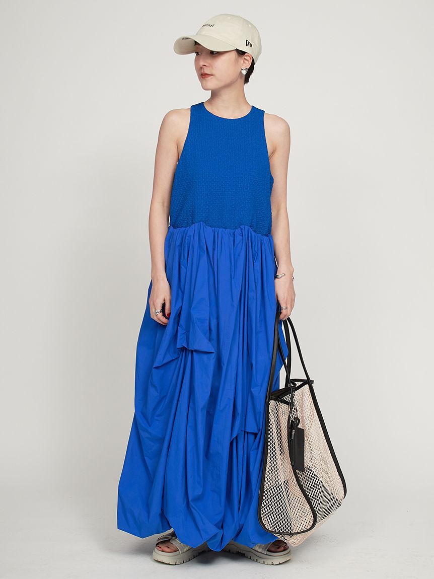 emmi atelier「膨れジャガードカットドッキングワンピース」|ワンピース|