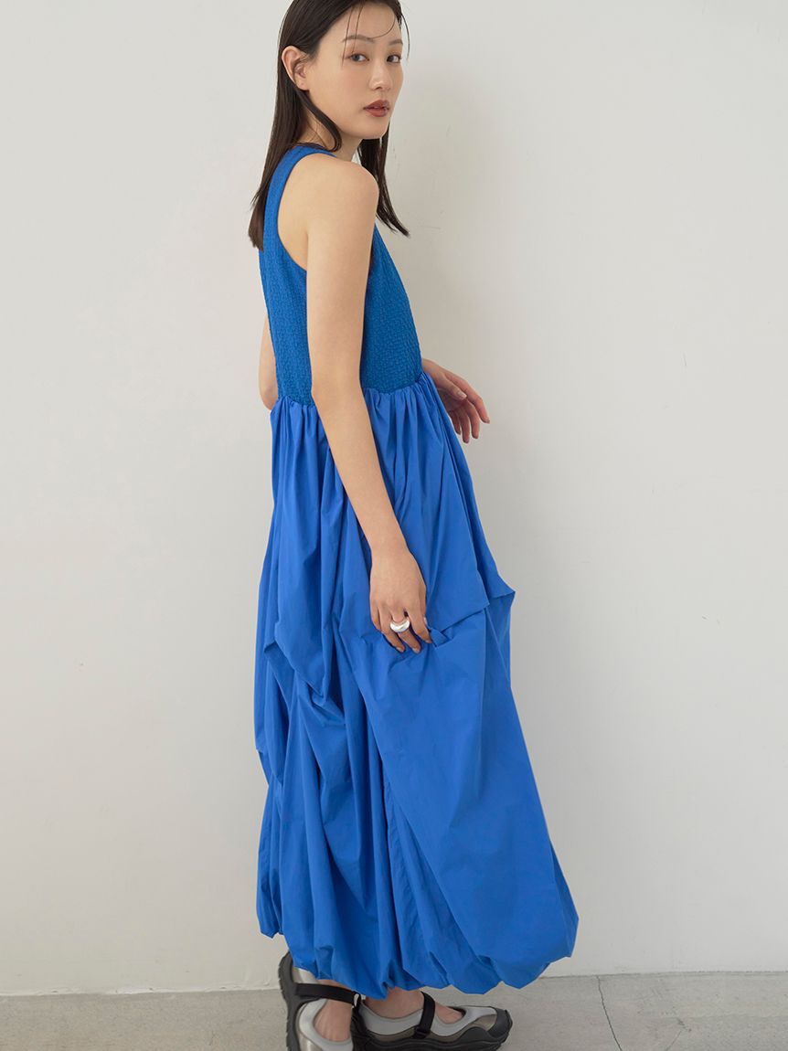 emmi atelier「膨れジャガードカットドッキングワンピース」|ワンピース|