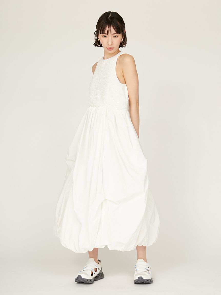 emmi atelier「膨れジャガードカットドッキングワンピース」|ワンピース|