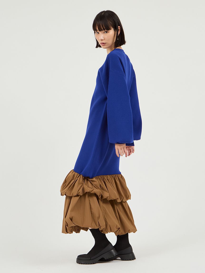 emmi atelier「ニットタフタドッキングOP」|ワンピース|