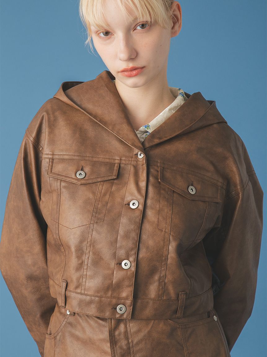 FURFUR「マルチマテリアルフードブルゾン」|ブルゾン・スタジャン|