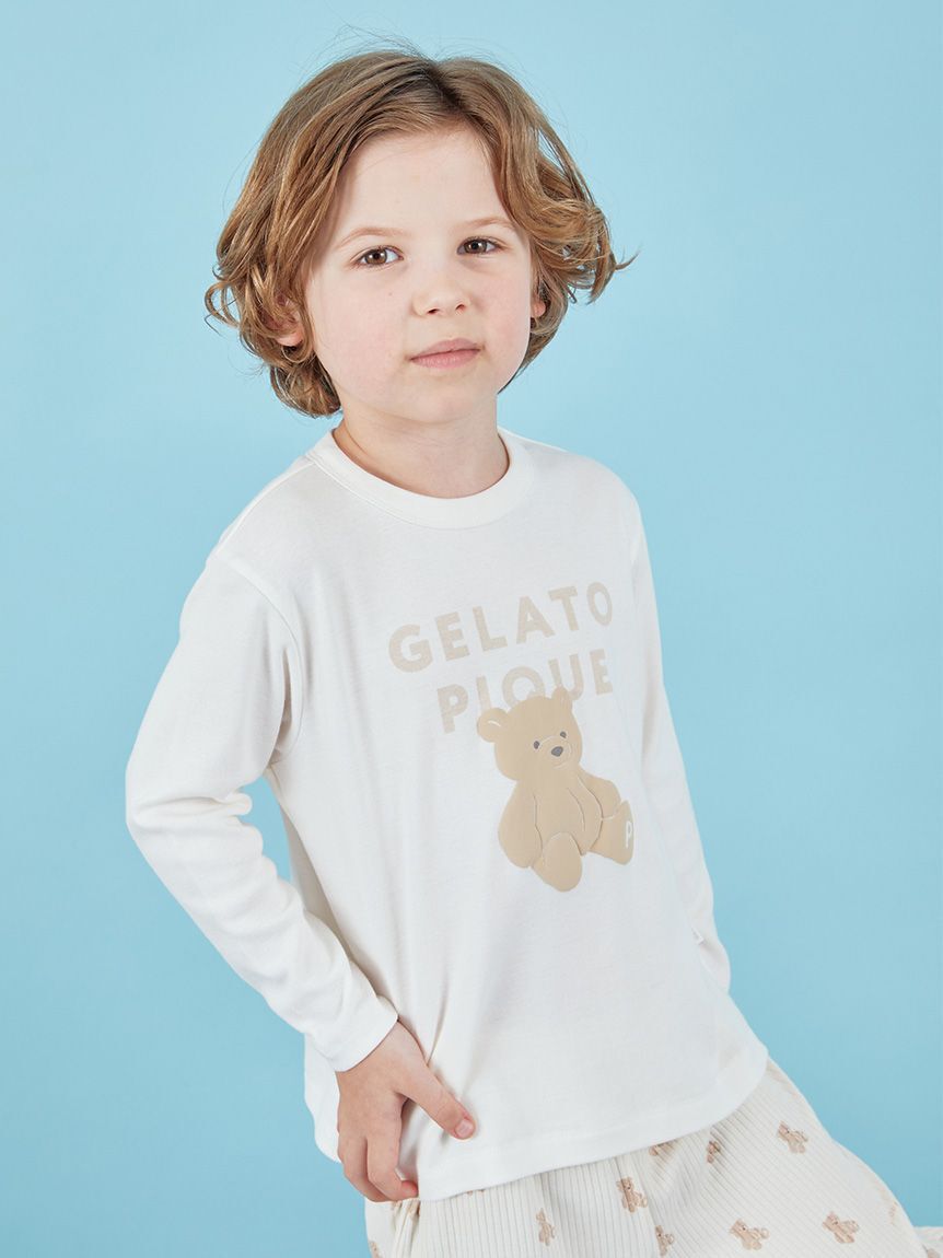 GELATO PIQUE KIDS & BABY「【KIDS】ぬいぐるみワンポイントロンT」|ルームウェア|BEG