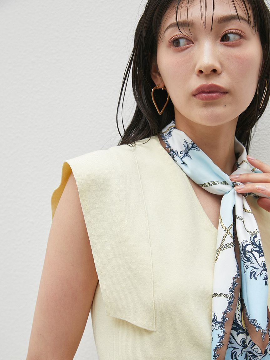 SNIDEL「Sustainableタイセットノースリニットプルオーバー」|ニット・セーター|