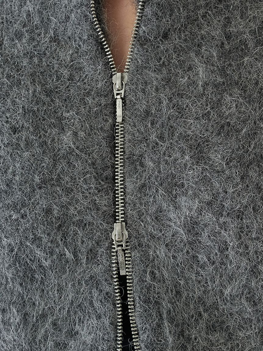 SNIDEL「アルパカシャギージップコート」|ブルゾン・スタジャン|