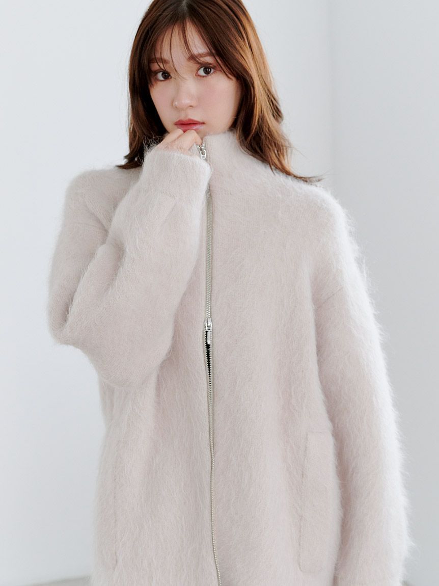 SNIDEL「アルパカシャギージップコート」|ブルゾン・スタジャン|PBEG