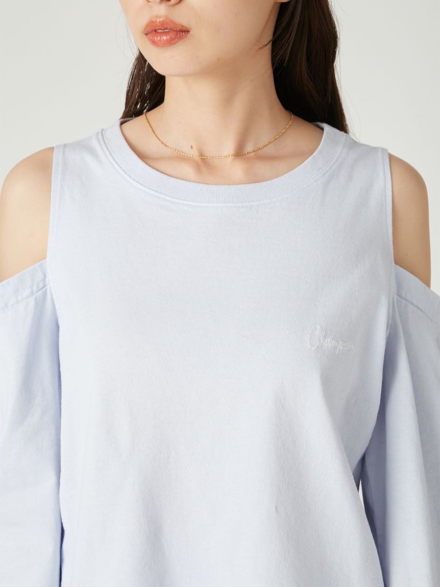 FRAY I.D「【FRAY I.D｜Champion】オフショルロングTシャツ」|Tシャツ・カットソー|