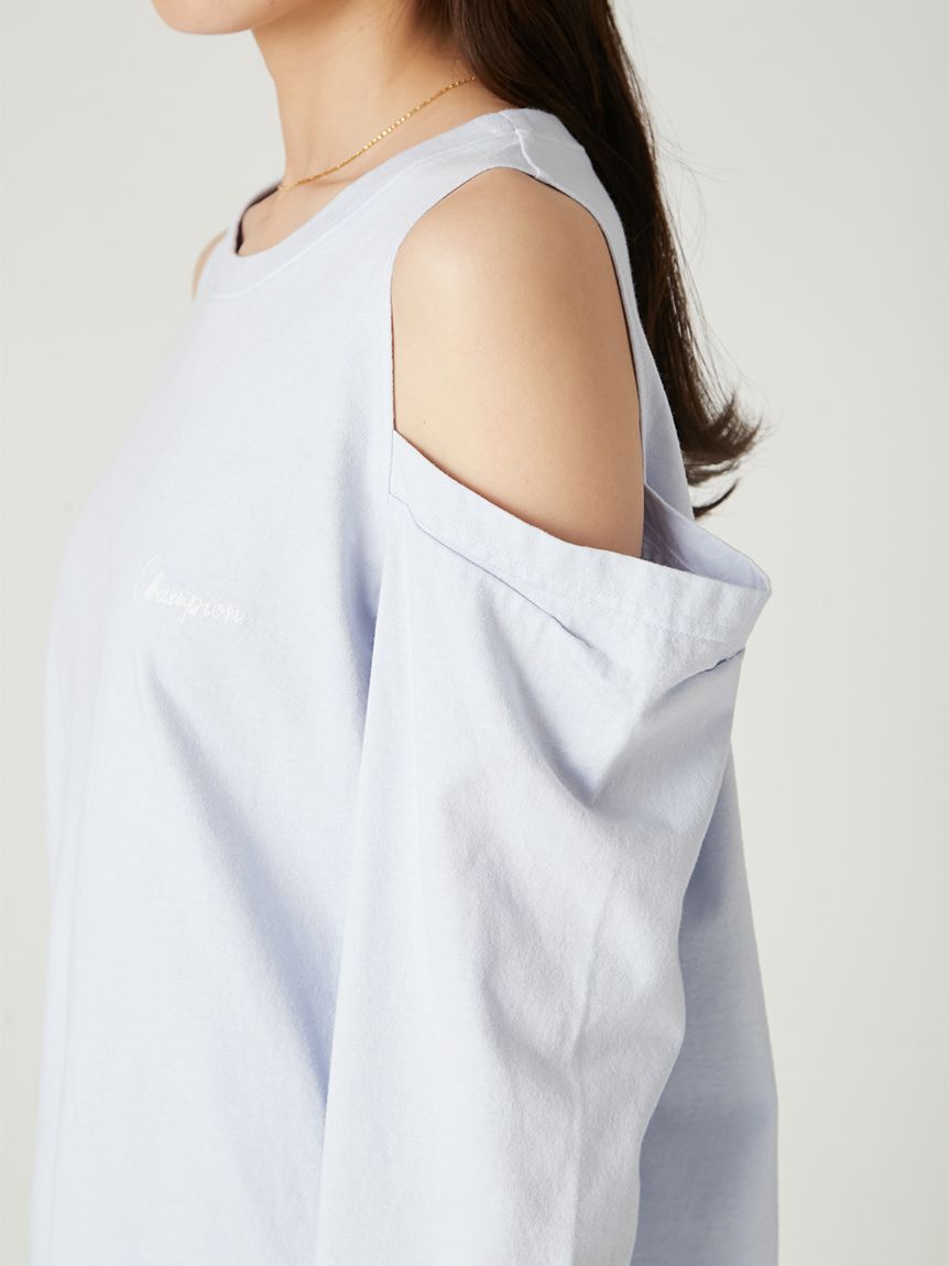 FRAY I.D「【FRAY I.D｜Champion】オフショルロングTシャツ」|Tシャツ・カットソー|