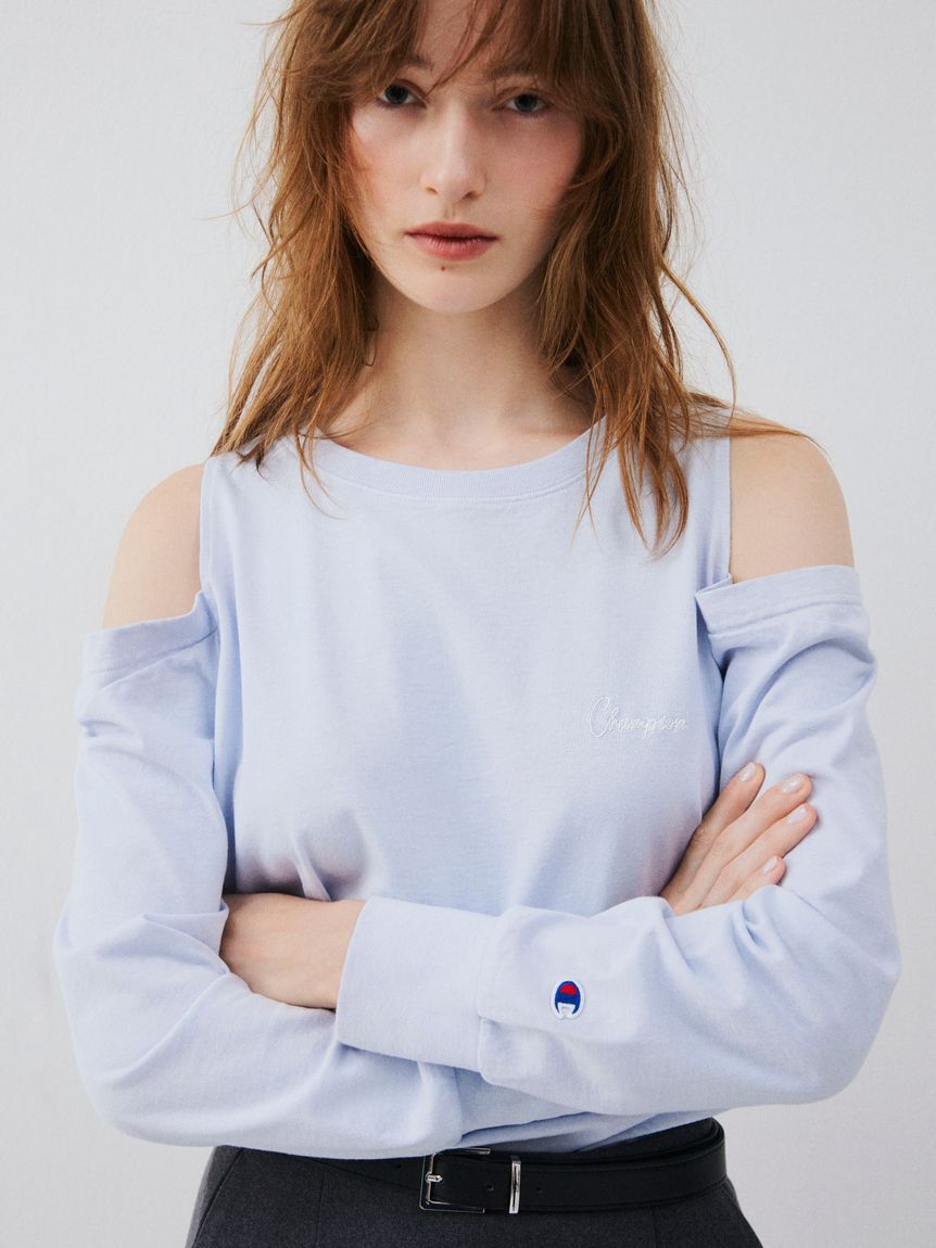 FRAY I.D「【FRAY I.D｜Champion】オフショルロングTシャツ」|Tシャツ・カットソー|LBLU
