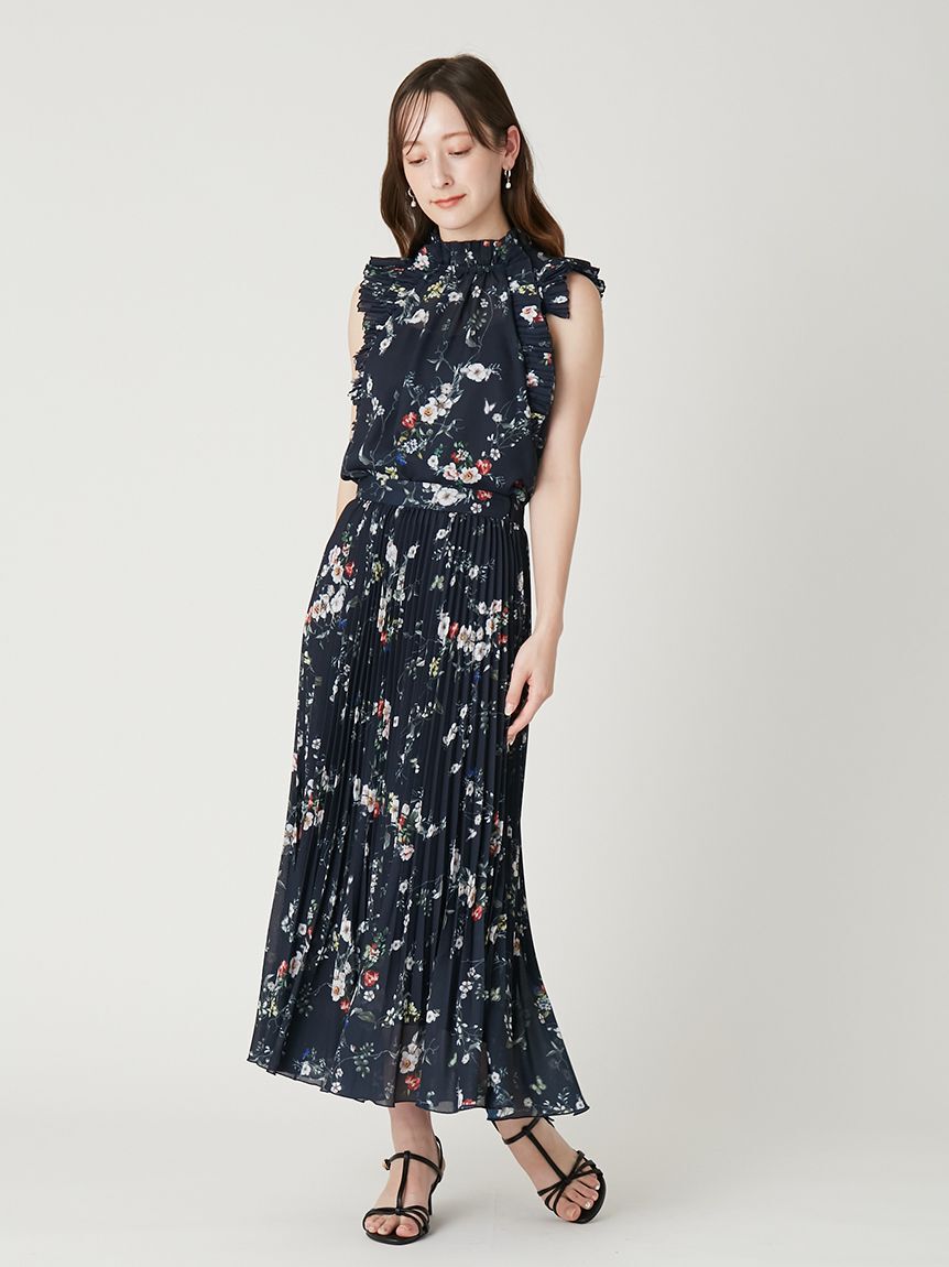 FRAY I.D「フラワープリントギャザーフリルブラウス」|シャツ・ブラウス|