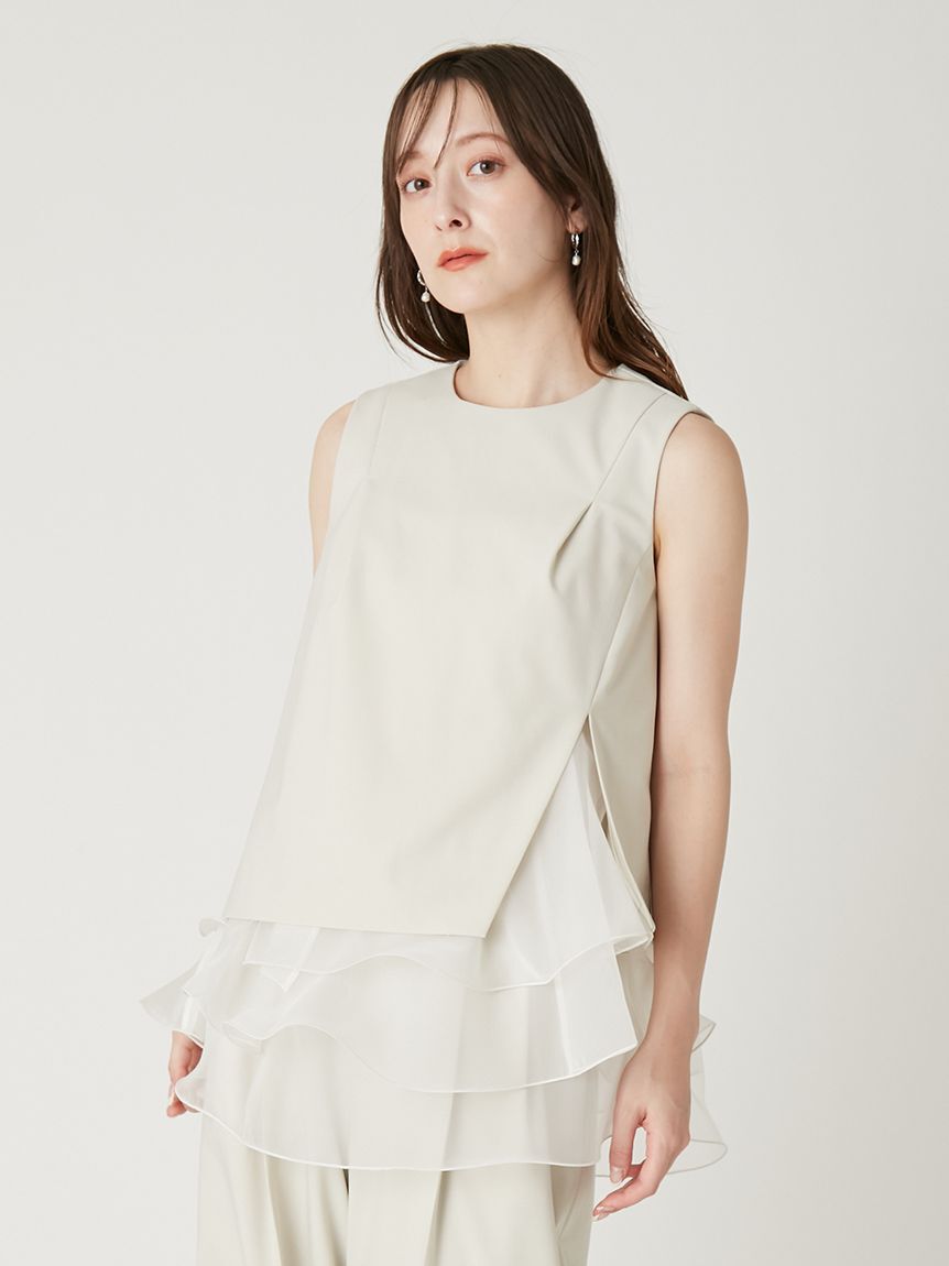 FRAY I.D「【00サイズあり】ラッフルフリルセットアップ／ウォッシャブル・抗ピリング」|ワンピース|