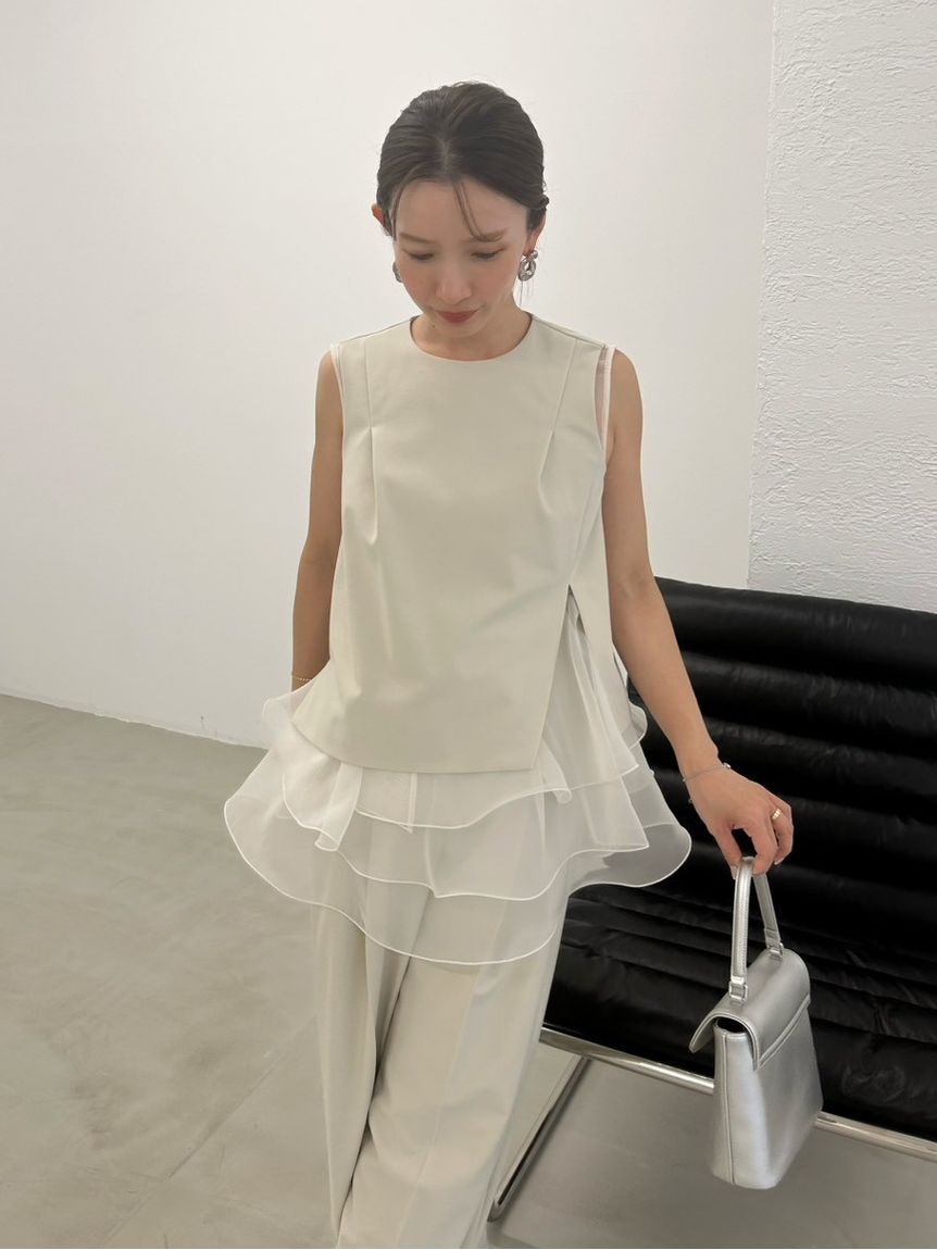 FRAY I.D「【00サイズあり】ラッフルフリルセットアップ／ウォッシャブル・抗ピリング」|ワンピース|