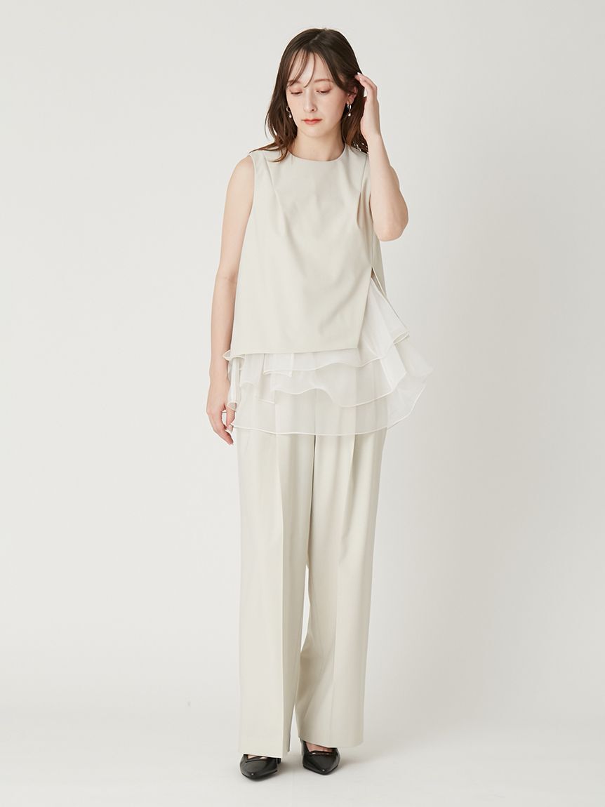 FRAY I.D「【00サイズあり】ラッフルフリルセットアップ／ウォッシャブル・抗ピリング」|ワンピース|