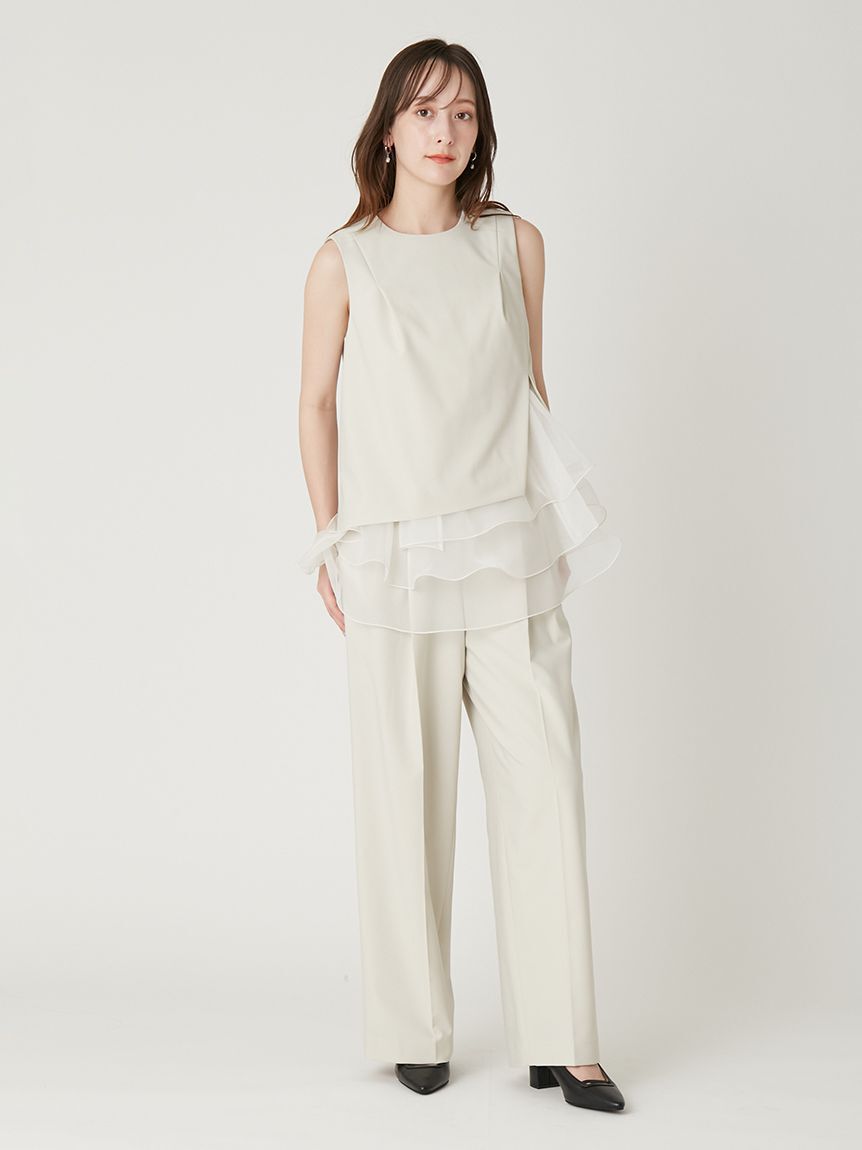 FRAY I.D「【00サイズあり】ラッフルフリルセットアップ／ウォッシャブル・抗ピリング」|ワンピース|