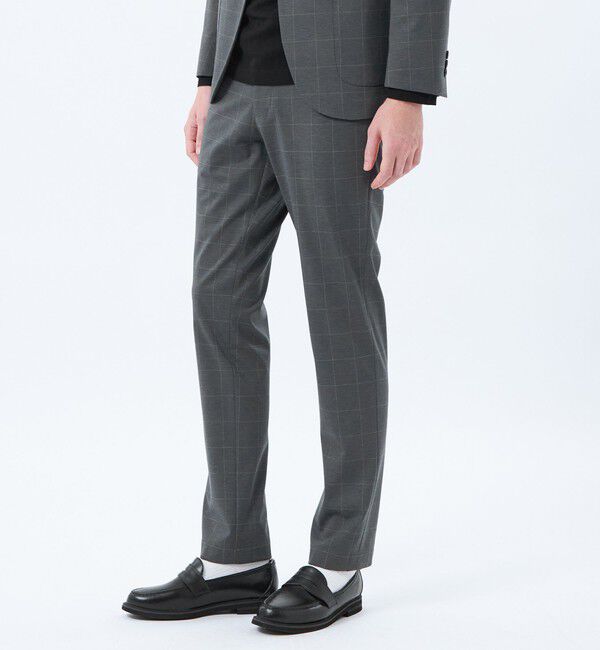 MACKINTOSH PHILOSOPHY「テーラードジャージー パンツ ウインドペンプリント」|スラックス|ライトグレー