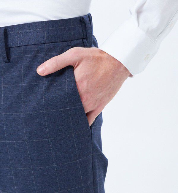 MACKINTOSH PHILOSOPHY「テーラードジャージー パンツ ウインドペンプリント」|スラックス|