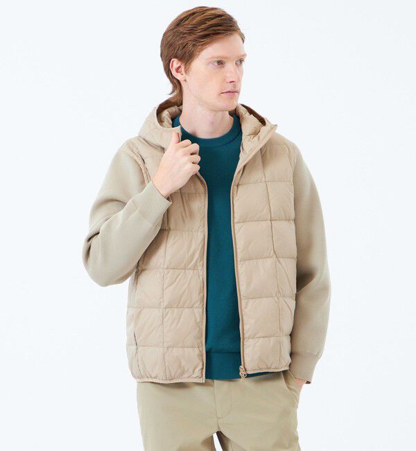 MACKINTOSH PHILOSOPHY「スクエアキルト＆ニット コンビパーカー with TAION」|ブルゾン・スタジャン|ベージュ