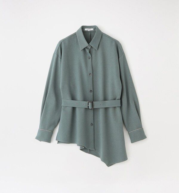  「【ドラマ着用商品】アシンメトリーシャツアウター」|シャツ・ブラウス|ライトグリーン