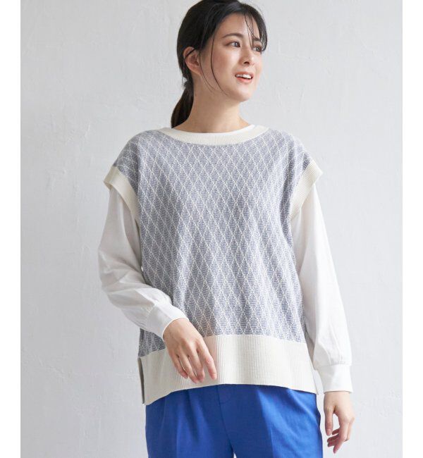 ikka「【2点セット】3WAYニットベストアンサンブル」|ニット・セーター|