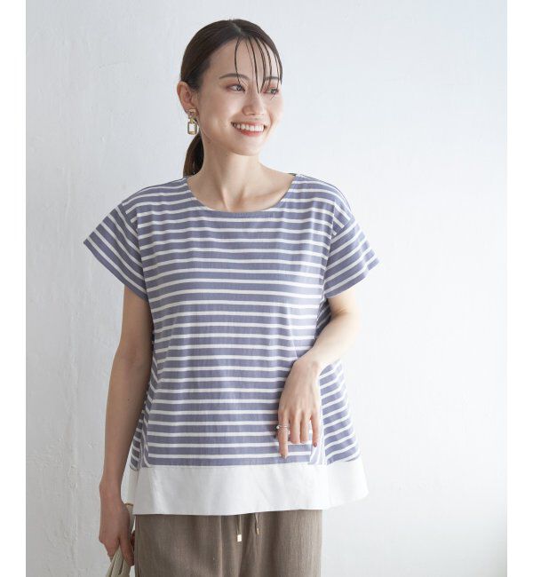 ikka「【親子おそろい】Aライン裾切り替えカットソー」|その他|