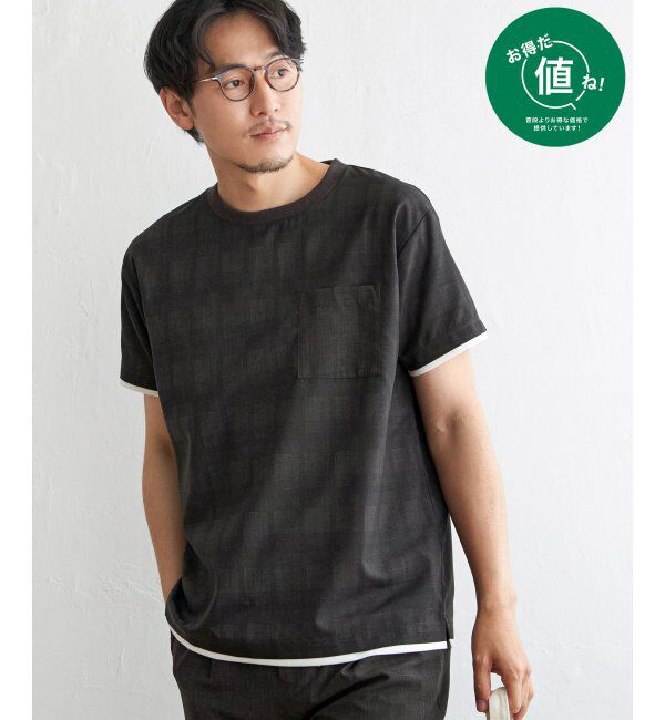 ikka「【セットアップ対応】イージーケアリネンライクシャツＴ」|シャツ・ブラウス|チャコール