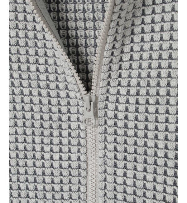 ikka「ビッグワッフルジップパーカー」|カーディガン|