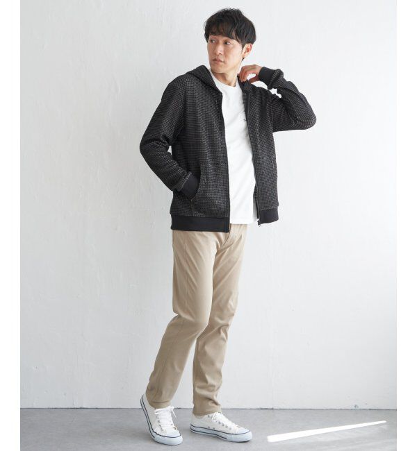ikka「ビッグワッフルジップパーカー」|カーディガン|