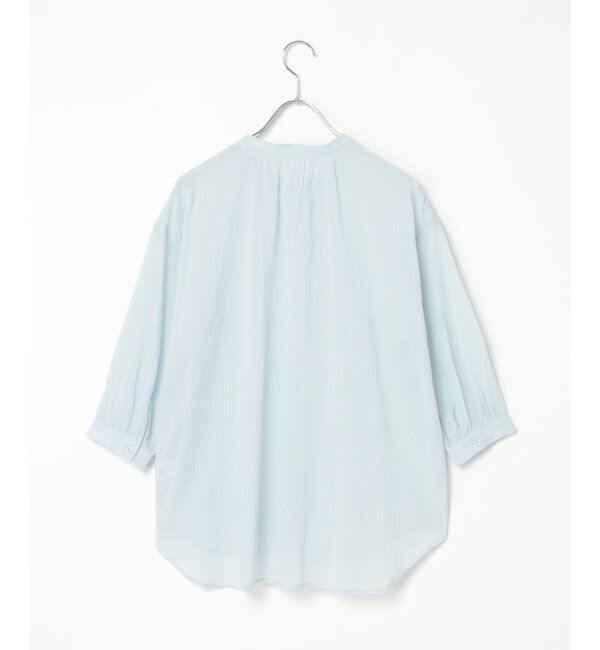 ikka「コットン楊柳バンドカラーシャツ」|シャツ・ブラウス|