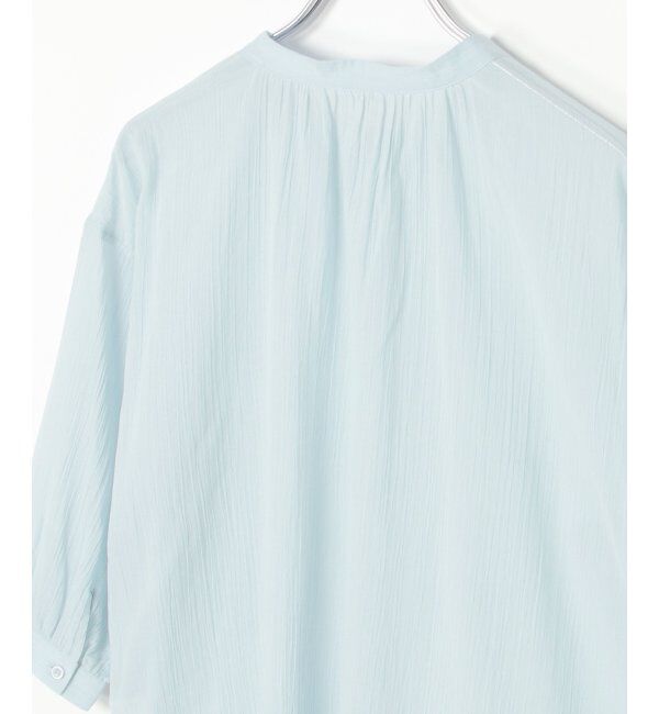 ikka「コットン楊柳バンドカラーシャツ」|シャツ・ブラウス|