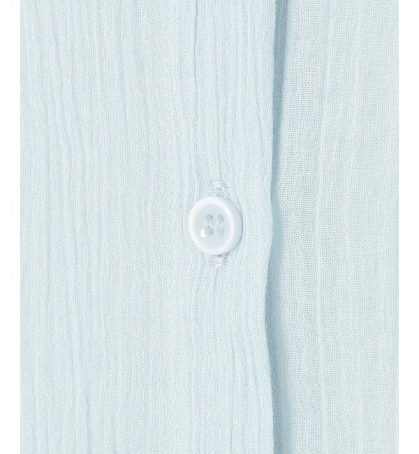 ikka「コットン楊柳バンドカラーシャツ」|シャツ・ブラウス|