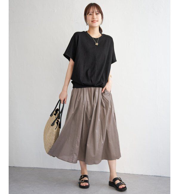 ikka「ジャガードドルマン裾タックプルオーバー」|その他|