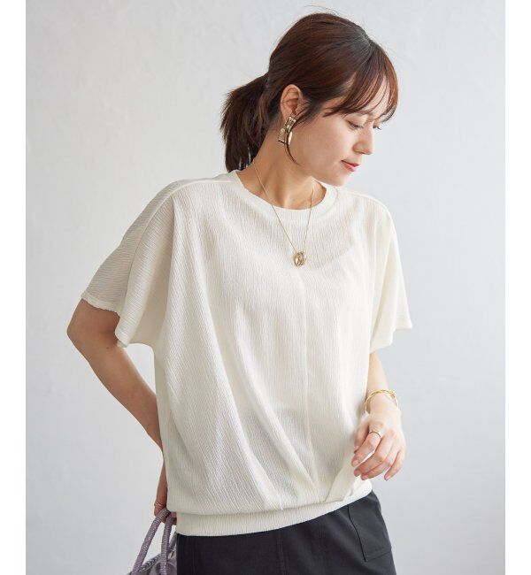 ikka「ジャガードドルマン裾タックプルオーバー」|その他|