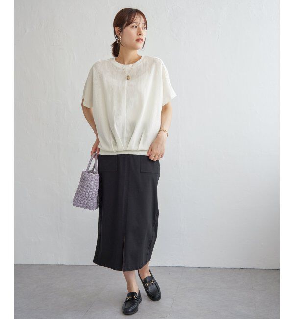 ikka「ジャガードドルマン裾タックプルオーバー」|その他|